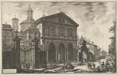 Vy över basilikan San Sebastiano fuori delle mura [Sankt Sebastian utanför murarna] vid Via Appia, ur Vedute di Roma (Romerska vyer) av Giovanni Battista Piranesi
