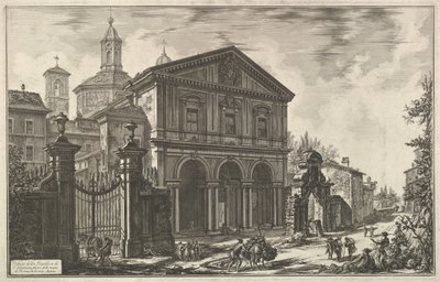 Utsikt över basilikan San Sebastiano utanför murarna [St. Sebastian utanför muren ..., ca. 1750. av Giovanni Battista Piranesi