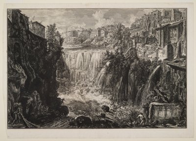 Vy över det stora vattenfallet i Tivoli av Giovanni Battista Piranesi