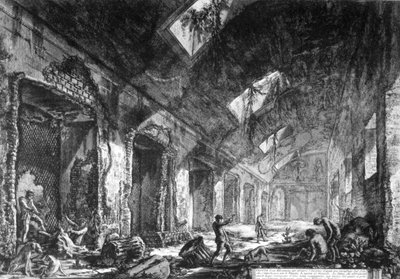 Blick auf den Heliocaminus in der Villa Hadriana, Tivoli, aus der Serie 