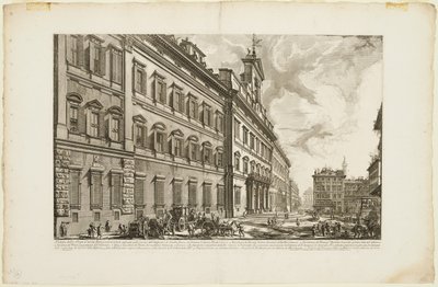 Utsikt över Palazzo di Montecitorio, från utsikt över Rom av Giovanni-Battista Piranesi