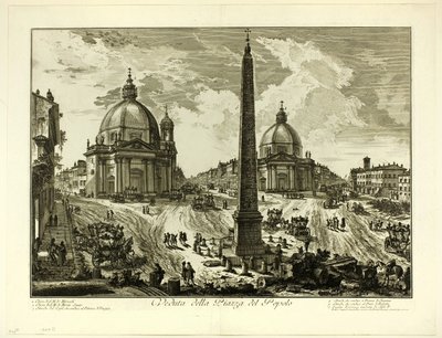 Ansicht der Piazza del Popolo, aus Ansichten von Rom von Giovanni-Battista Piranesi