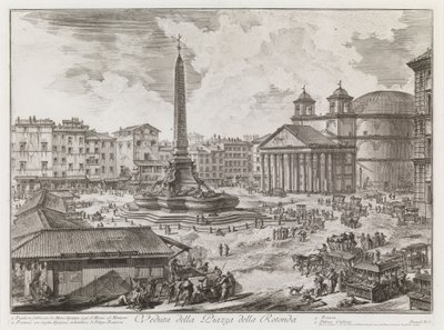 Vy över Piazza della Rotonda, ur serien Vedute di Roma av Giovanni Battista Piranesi