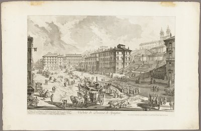 Utsikt över Piazza di Spagna, från utsikt över Rom av Giovanni Battista Piranesi