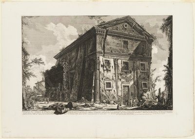 Ansicht des Tempels des Bacchus, jetzt die Kirche von S. Urbano, zwei Meilen von Rom entfernt, jenseits der Porta S. Sebastiano, aus Ansichten von Rom von Giovanni-Battista Piranesi