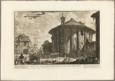 Ansicht des Tempels der Kybele auf der Piazza der Bocca della Verità, aus Ansichten von Rom von Giovanni-Battista Piranesi