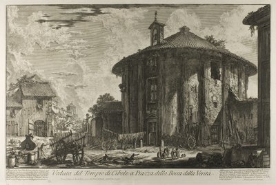 Utsikt över Cybele-templet på Piazza i Bocca della Verità, från utsikt över Rom av Giovanni Battista Piranesi