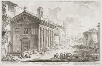 Ansicht des Tempels der Fortuna Virilis, jetzt die armenische Kirche S. Maria Egizziaca, ca. 1760-78 (Radierung) von Giovanni Battista Piranesi