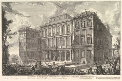 Ansicht des Palastes der illustren Familie Barberini auf dem Quirinalshügel, entworfen ca. 1750-1759 von Giovanni Battista Piranesi