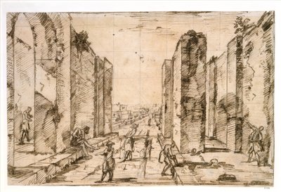 Utsikt genom Herculaneumporten, Pompeji av Giovanni Battista Piranesi