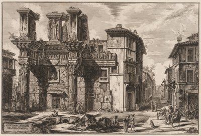 Utsikt över Rom: Forum of Nerva. av Giovanni Battista Piranesi