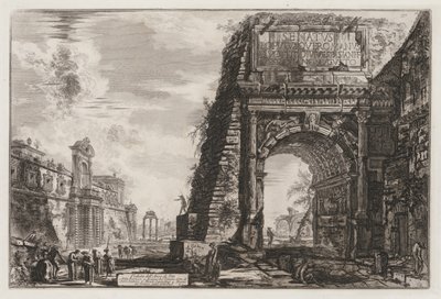 Utsikt över Rom: Bågen eller Titus av Giovanni-Battista Piranesi