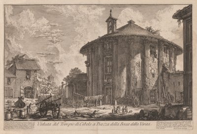 Utsikt över Rom: Portunustemplet (?) av Giovanni-Battista Piranesi