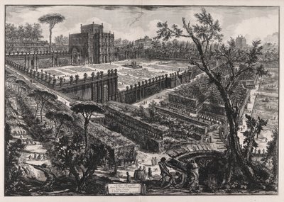 Villa Panfili utanför Porta San Pancrazio (Villa Pamphilj utanför Porta San Pancrazio), från Vedute di Roma (Utsikt över Rom) av Giovanni Battista Piranesi