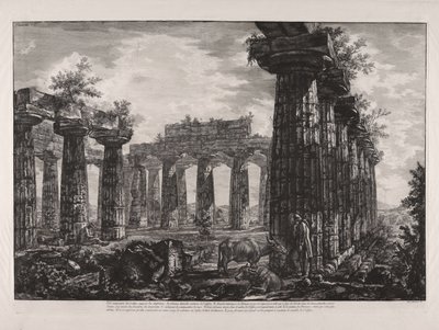 Interiörvy av det så kallade Anfictions-kollegiet, ur "Olika vyer av ... Pesto" (Olika vyer av ... Paestum) av Giovanni Battista Piranesi