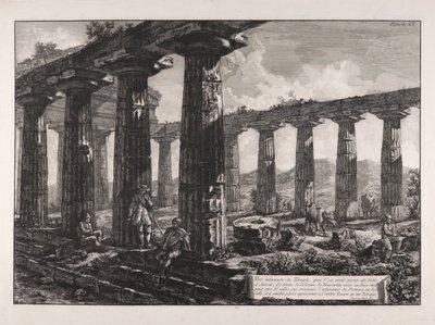 Inre vy av templet, att av Giovanni-Battista Piranesi