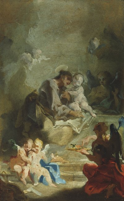 Sankt Antonius av Padua avgudar Kristusbarnet, ca 1730 av Giovanni Battista Pittoni