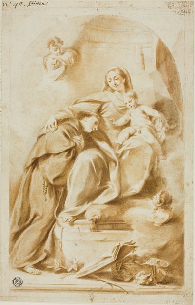 Madonna med barn och Sankt Antonius av Padua av Giovanni Battista Pittoni the Younger