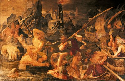 Sjöstrid, fresco Gallery of Francis I, Chateau de Fontainebleau (ett världsarv av UNESCO av Giovanni Battista Rosso Fiorentino