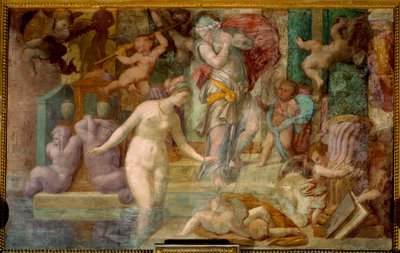 School of Fontainebleau: Venus vid fontänen. Målning av Giovanni Battista av Jacopo Rosso (1494-1541) av Giovanni Battista Rosso Fiorentino
