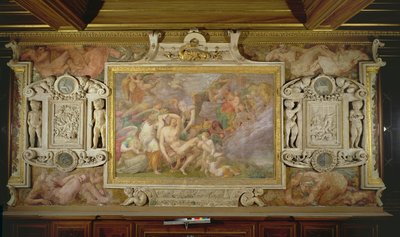 Adonis död, detalj av det dekorativa schemat i Francis I:s galleri, 1530-40 fresk och stuckatur av Giovanni Battista Rosso Fiorentino