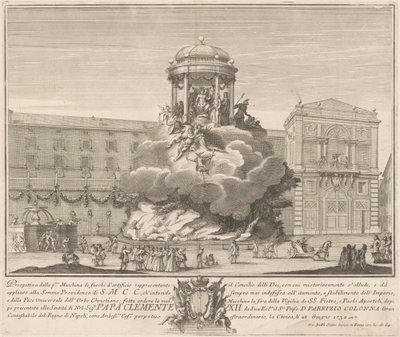 Prima Macchina för Kina 1732: Gudarnas råd av Giovanni Battista Sintes, after Nicola Michetti