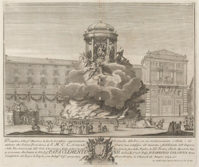 The Council of the Gods, för "Chinea"-festivalen av Giovanni Battista Sintes probably after Nicola Michetti