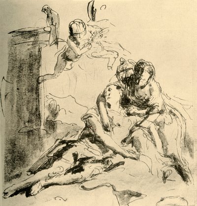 Angelica pflegt die Wunden von Medor, um 1757, 1928 von Giovanni Battista Tiepolo