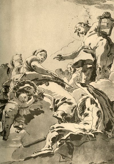 Apollo, Muses and Chronos, c1730, 1928 av Giovanni Battista Tiepolo