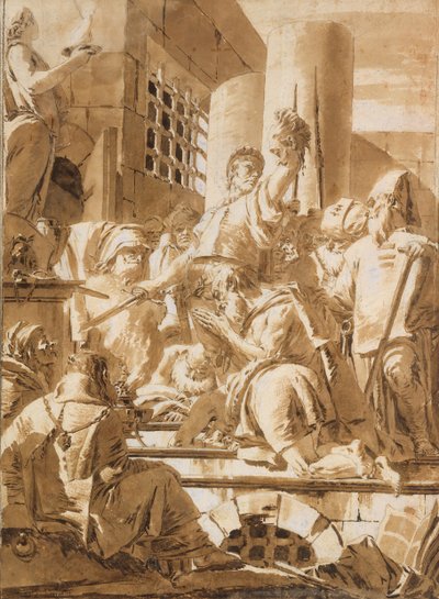Halshuggning av två manliga heliga, 1696-1770. av Giovanni Battista Tiepolo