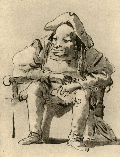 Karikatyr av en sittande man, mitten av 1700-talet, 1928 av Giovanni Battista Tiepolo