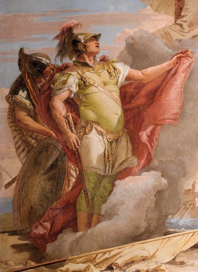 Detalj av Aeneas, från Venuss farväl till Aeneas, från Aeneidens rum i Palazzina, 1757 av Giovanni Battista Tiepolo