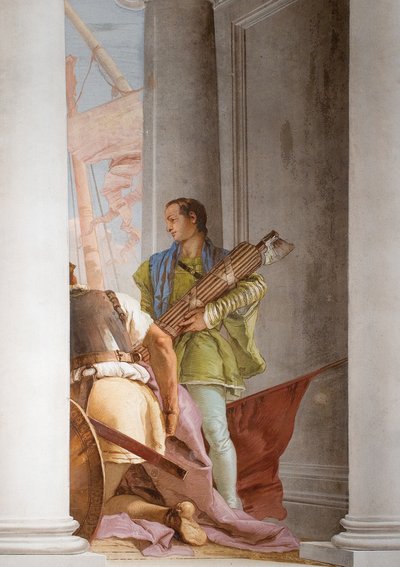 Detalj av den grekiska flottan i Aulis, från entréhallen i Palazzina, 1757 av Giovanni Battista Tiepolo