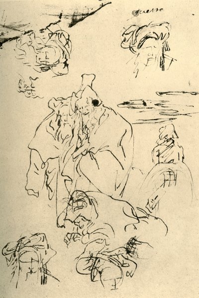 Orientalernas figurer och huvuden, mitten av 1700-talet, 1928 av Giovanni Battista Tiepolo