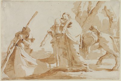 Flyg till Egypten: Den heliga familjens embarking av Giovanni Battista Tiepolo