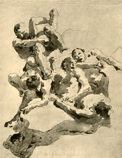 Jättar som slåss, mitten av 1700-talet, 1928 av Giovanni Battista Tiepolo