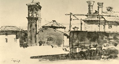 Grupp av byggnader, mitten av 1700-talet, 1928 av Giovanni Battista Tiepolo