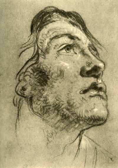 Chef för en ung man, nästan i profil och tittar upp, mitten av 1700-talet, 1928 av Giovanni Battista Tiepolo
