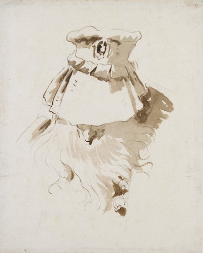 Huvud av en skäggig man, mitten av 1700-talet av Giovanni Battista Tiepolo