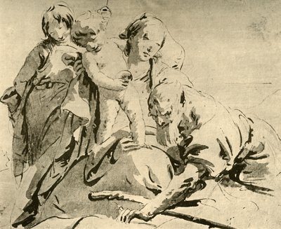 Heliga familjen, mitten av 1700-talet, 1928 av Giovanni Battista Tiepolo