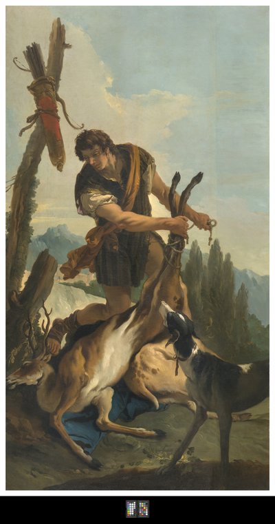 Jägare med rådjur, 1718 av Giovanni Battista Tiepolo