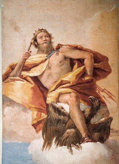 Jove the Thunderer with Eagle, från Room of Olympian Deities in the Foresteria (Guesthouse) 1757 av Giovanni Battista Tiepolo