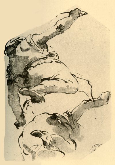 Knästående figur, sedd bakifrån, 1743-1744, 1928 av Giovanni Battista Tiepolo