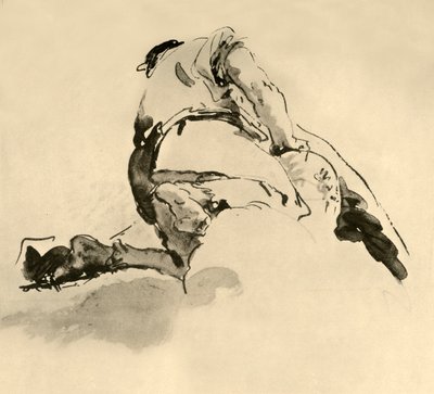 Knästående figur sedd bakifrån, mitten av 1700-talet, 1928 av Giovanni Battista Tiepolo
