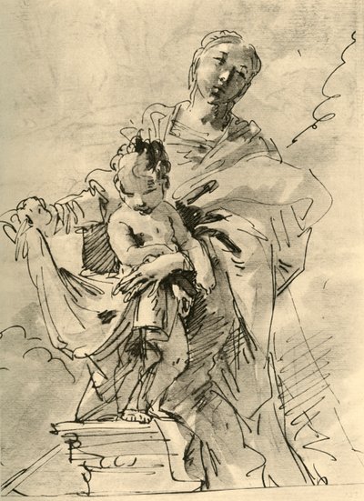 Madonna och barn, mitten av 1700-talet, 1928 av Giovanni Battista Tiepolo