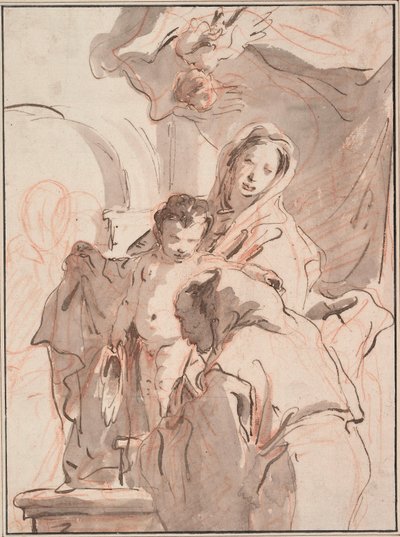 Madonna med barn och helgon av Giovanni Battista Tiepolo