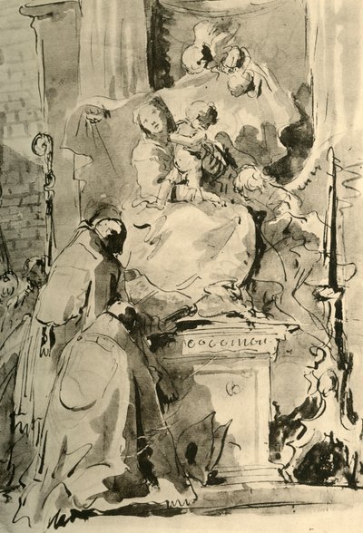 Madonna tronade och två biskopar, mitten av 1700-talet, 1928 av Giovanni Battista Tiepolo