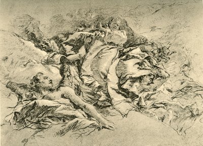 Madonna i moln omgiven av änglar, c1754, 1928 av Giovanni Battista Tiepolo