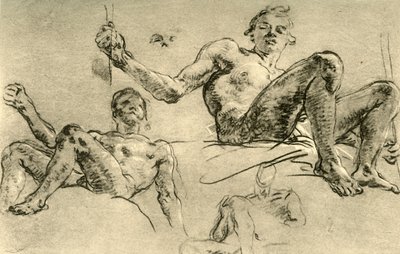 Nakenstudier, mitten av 1700-talet, 1928 av Giovanni Battista Tiepolo
