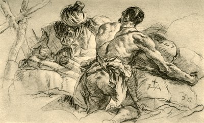 Orientaliska köpmän med varubalar, 1753, 1928 av Giovanni Battista Tiepolo